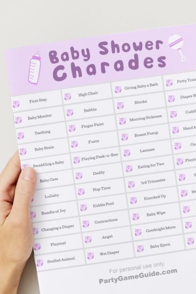 Preview image for Baby Shower Charades printable